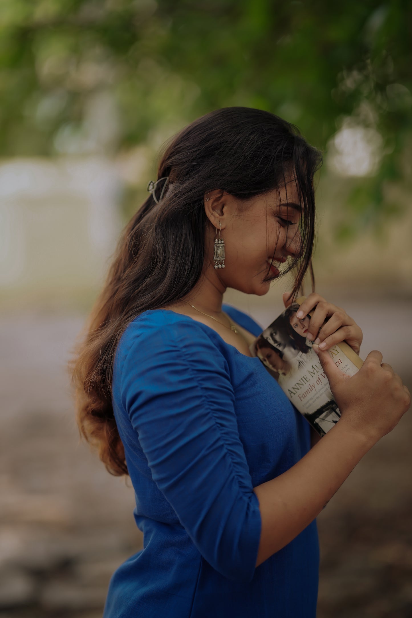 Plain Blue Kurta with Ruby Red Printed Palazzo