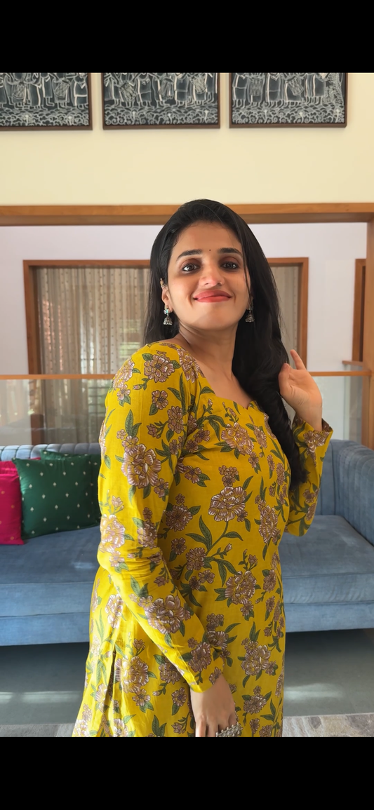 “Mustard Flower” - Cotton Kurta Set