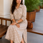 Beige Love - Cotton Heart Printed Shirt Dress