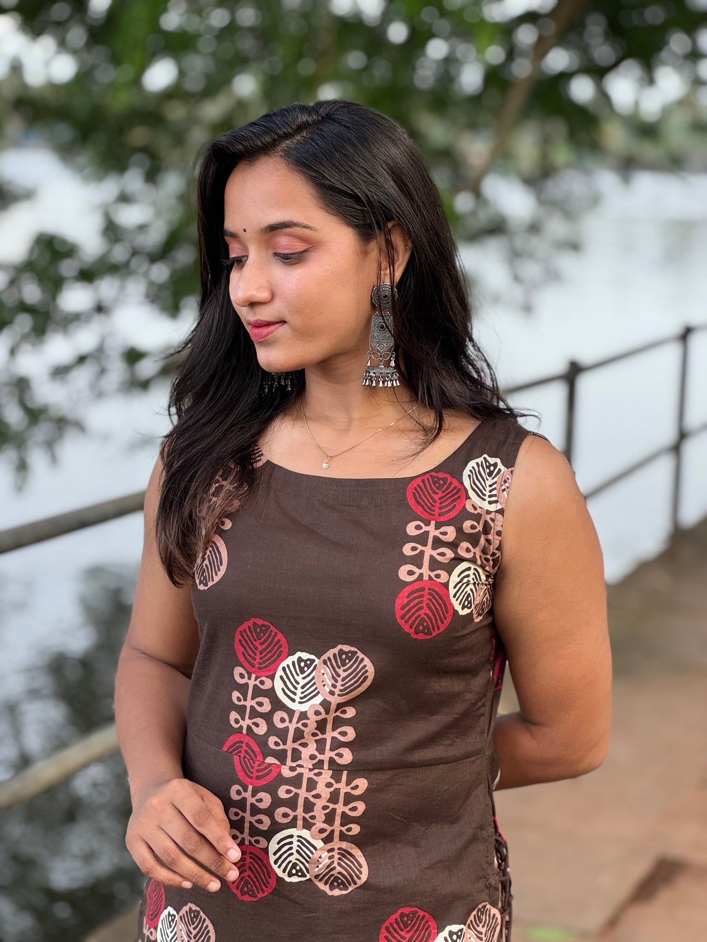 Coffee Brown Side Tassels Kurta and Pant Set