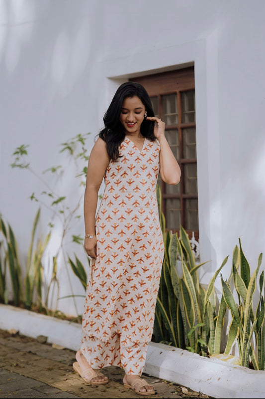 Airplane Printed Kurta and Palazzo Set