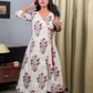 Sanganeri Florals*Wrap Silhouette Kurta/Dress with Plain Cotton Pants