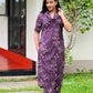 Purple Cotton Floral Printed Kurta and Pant Set
