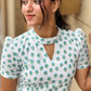 White Quirky Printed Cotton Dress