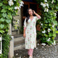 Cream Floral Kurta With Striped Pants