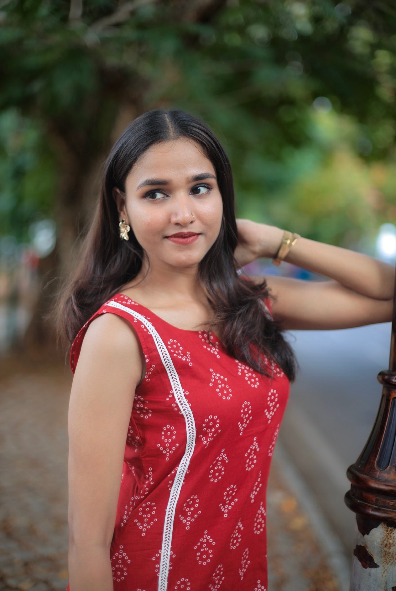 Red Bandani Print Kurta and Pant set