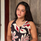 Black Floral Halter Neck Aline Kurta and Pant Set