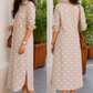 Beige Love - Cotton Heart Printed Shirt Dress