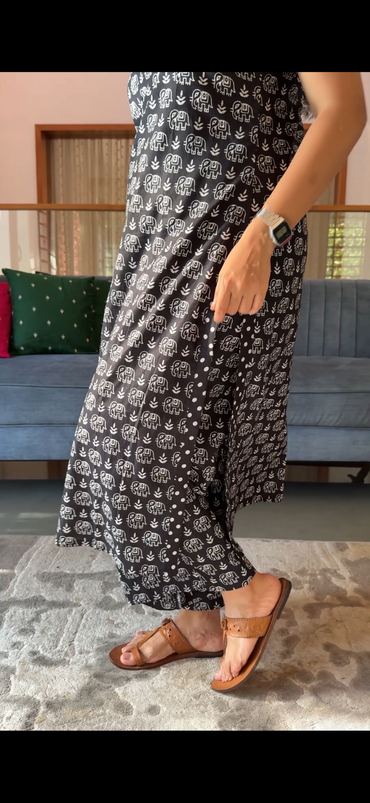 Hathiya Halter Neck Cotton Kurta Set