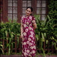 Plum Floral Kurta and Pant Set