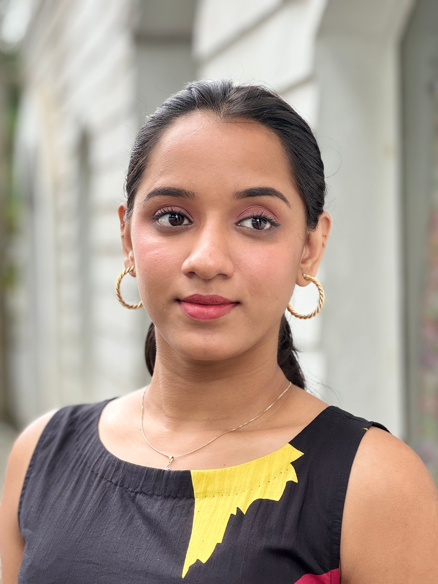 Golden Spiral Brass Hoops