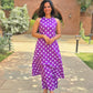 Purple Polka Aline Kurta and Palazzo Set