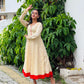 Bright Cream Shade Full Flare Bandani Anarkali Kurta