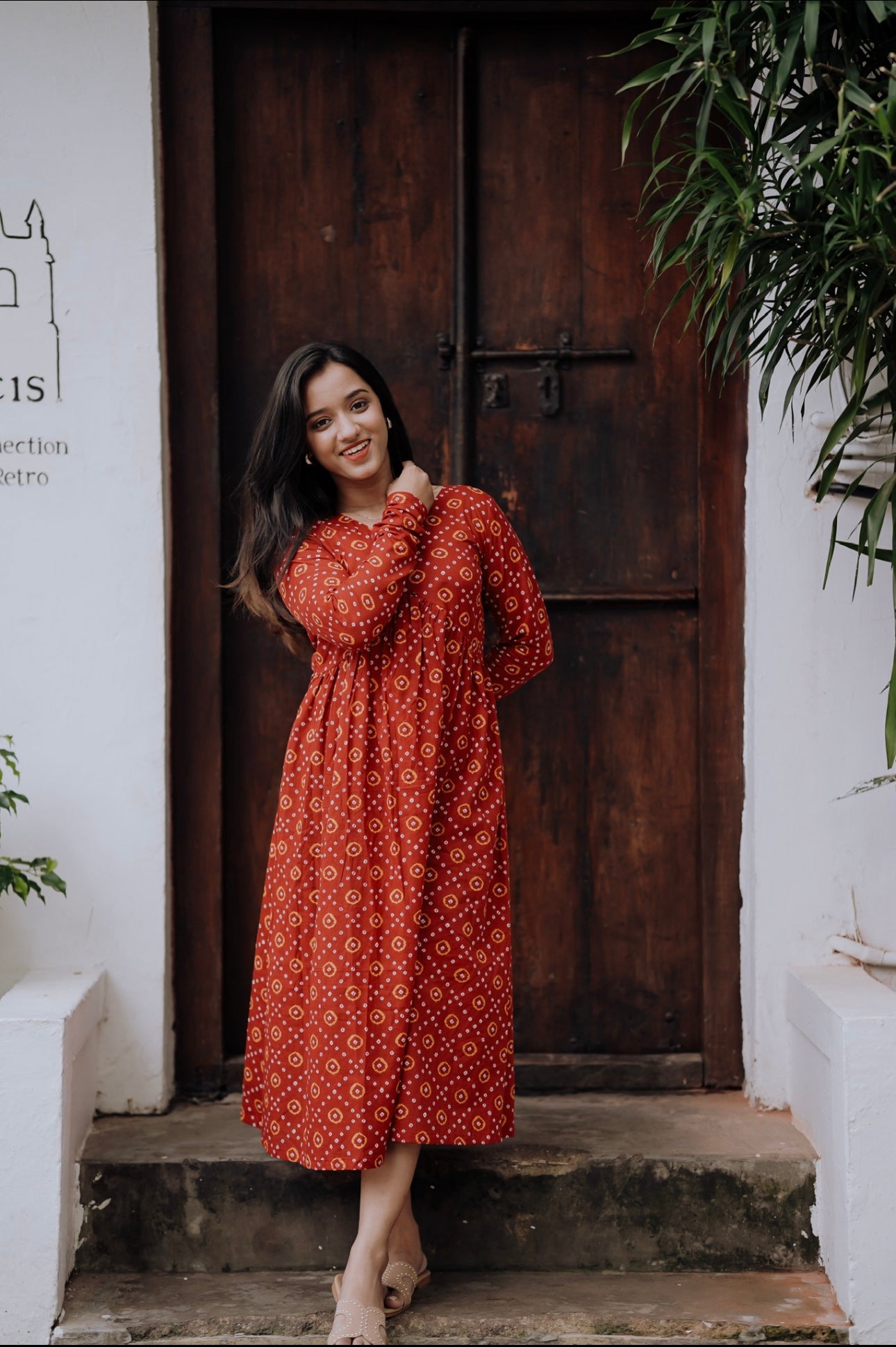Red Bandani Alia Cut Kurta/Dress