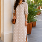 Beige Love - Cotton Heart Printed Shirt Dress