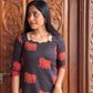Black with Red Polka Elephant Printed Kurta Pant Set