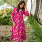 Pink Floral Alia Cut Cotton Dress