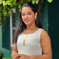 Golden Polka With Contrast Panel Aline Dress / Kurta