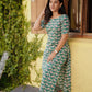 Green Traditional Elephant Print Kurta and Pant Set