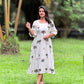 Ponnonam 2026 - Cotton Green Printed Aline Panel Dress