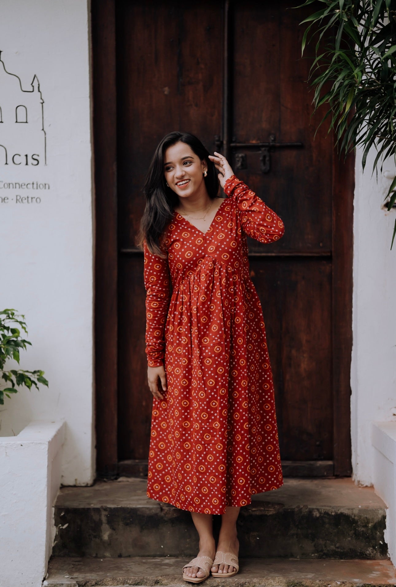 Red Bandani Alia Cut Kurta/Dress