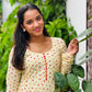 Bright Cream Shade Full Flare Bandani Anarkali Kurta