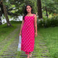 Pink Block Printed Strap Kurta and Pant Set