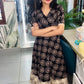 “Angrakha Noor”- Black And White Ajrakh Block Printed Dress
