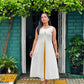 Golden Polka With Contrast Panel Aline Dress / Kurta
