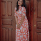 Peach Floral Printed Kurta and Pant Set