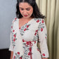 Sanganeri Florals*Wrap Silhouette Kurta/Dress with Plain Cotton Pants