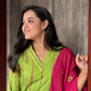 Green Shibori Kurta and Pant Set With Dupatta