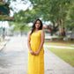 Yellow Kantha Cotton Kurta With Contrast Blue Printed Palazzo