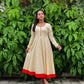 Bright Cream Shade Full Flare Bandani Anarkali Kurta