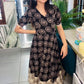 “Angrakha Noor”- Black And White Ajrakh Block Printed Dress