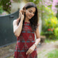 Red Ajrakh Set with Geometrical Print