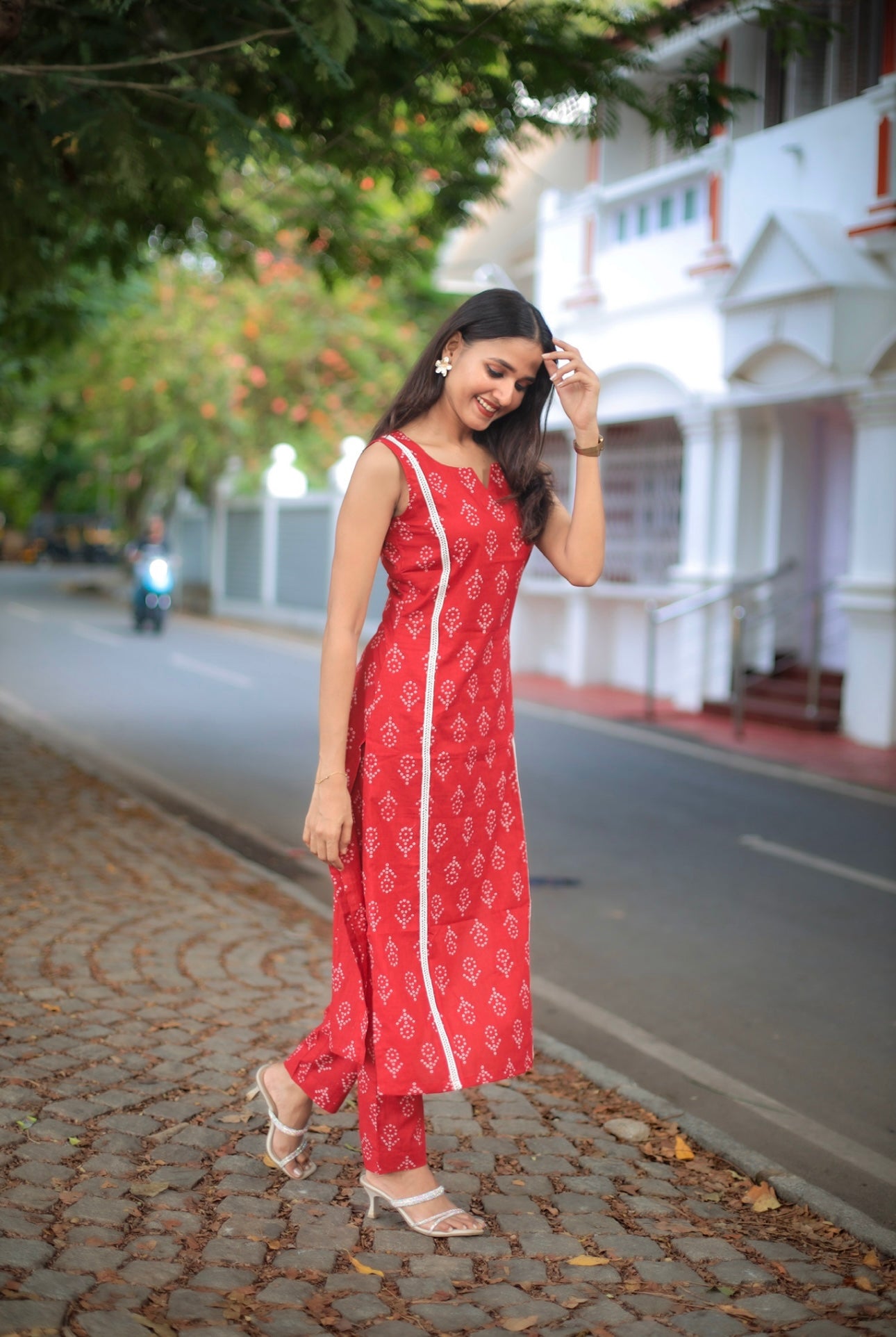 Red Bandani Print Kurta and Pant set