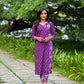Purple Bandani Printed Angrakha Style Kurta Pant Set