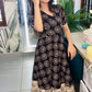 “Angrakha Noor”- Black And White Ajrakh Block Printed Dress