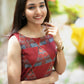 Red Ajrakh Set with Geometrical Print