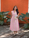 “Bloomline” Cotton Striped Dress