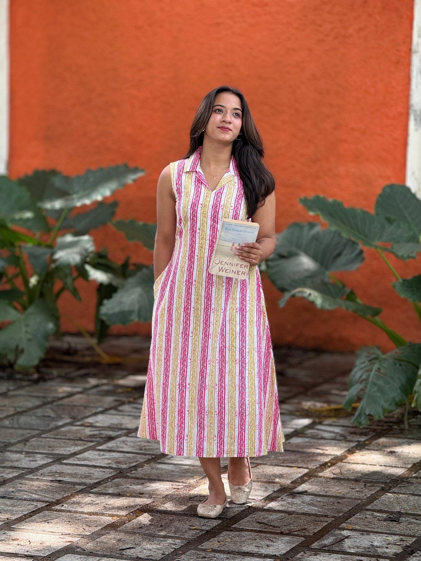 “Bloomline” Cotton Striped Dress