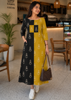 Gramya - Warli Printed Double Colour Cotton Aline Dress