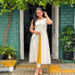 Golden Polka With Contrast Panel Aline Dress / Kurta