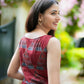 Red Ajrakh Set with Geometrical Print