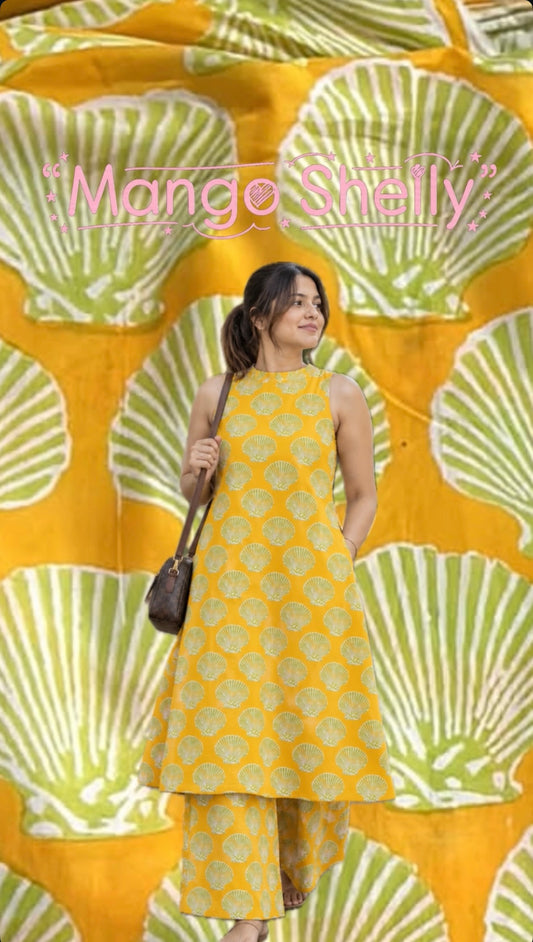 Mango Shelly - Block Printed Cotton Kurta Set