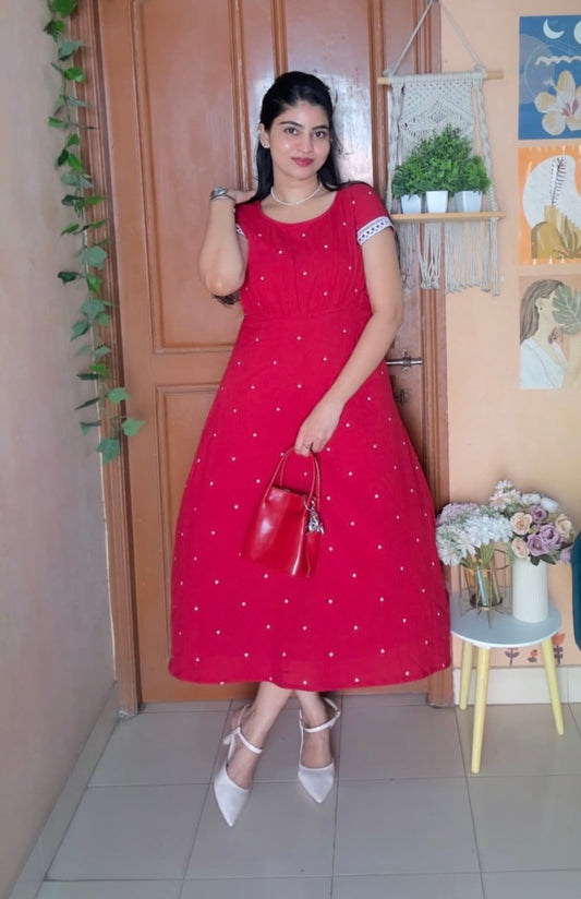 Hearty Dress - Cotton Heart Printed Dress