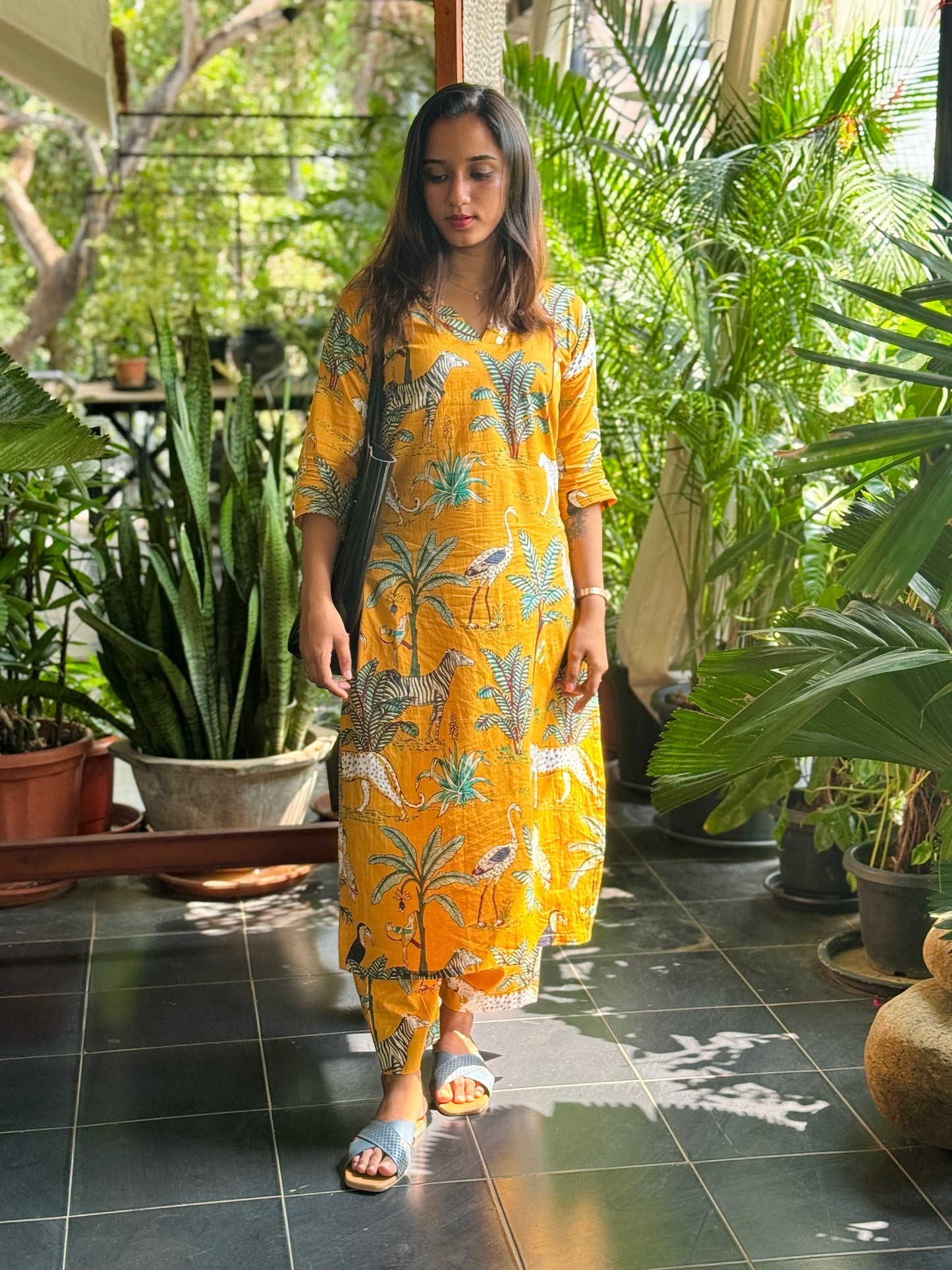 Yellow Jungle Themed Coord Set