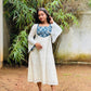 Off White Golden and Silver Butta with Ajrakh Patch Aline Kurta/Dress