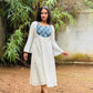 Off White Golden and Silver Butta with Ajrakh Patch Aline Kurta/Dress